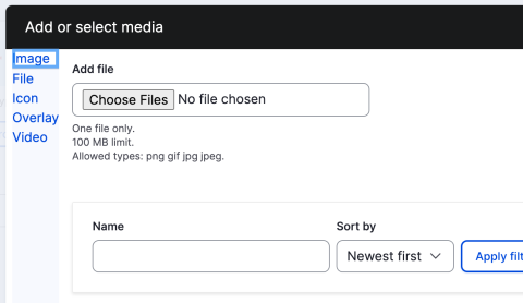 Example of poorly styled media sidebar links